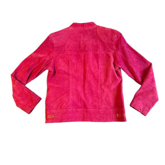 Ruff Hewn Womens Size Small Pink Leather Suede Jacket Barbie Pink - Picture 3 of 7